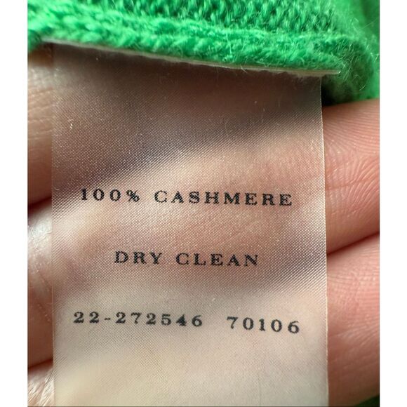Ann Taylor 100% Cashmere Kelly Green 3/4 Sleeve Sweater Size M - Picture 6 of 9